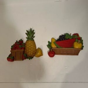 Vintage Homco fruit basket plaques